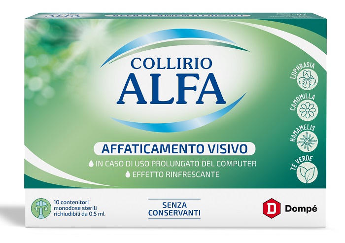 COLLIRIO ALFA AFFATICAMENTO VISIVO 10 PEZZI MONODOSE - famajoy.it