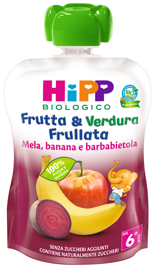 HIPP BIO FRUTTA & VERDURA MELA BANANA BARBABIETOLA 90 G - famajoy.it