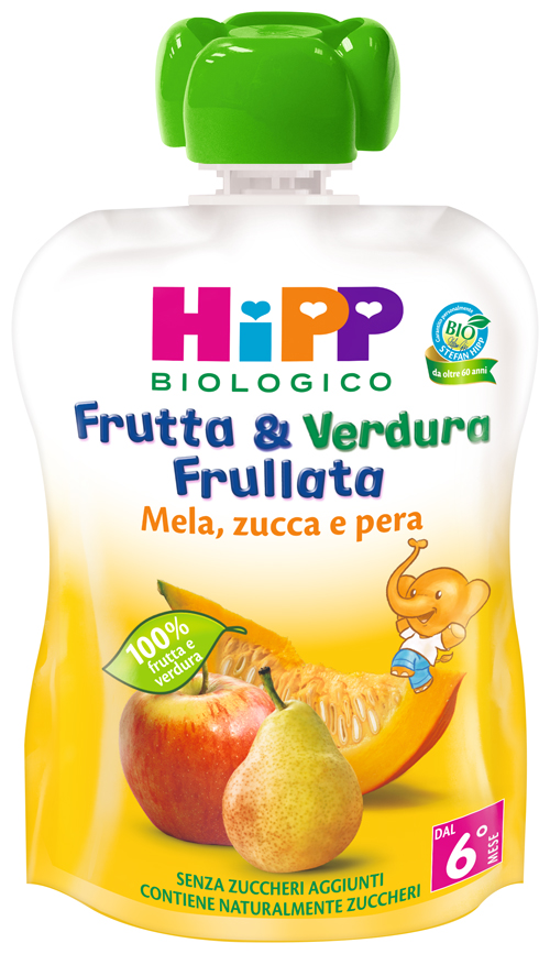 HIPP BIO FRUTTA & VERDURA MELA PERA ZUCCA 90 G - famajoy.it