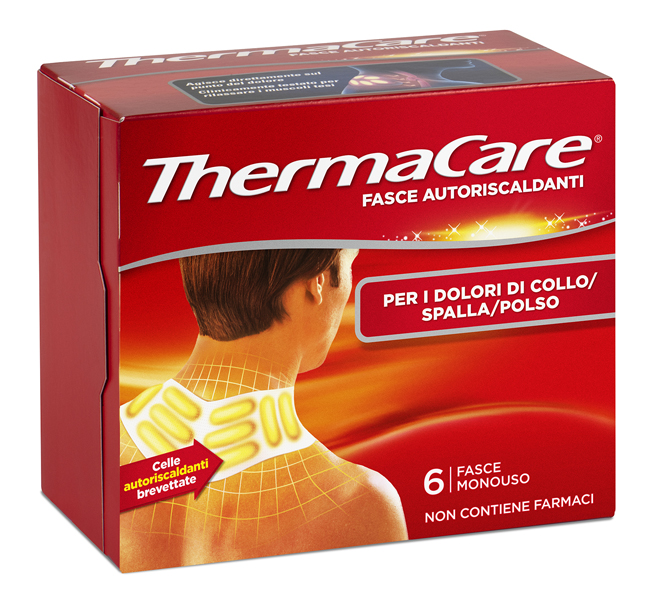 FASCE AUTORISCALDANTI A CALORE TERAPEUTICO THERMACARE COLLO/SPALLA/POLSO 6 PEZZI - famajoy.it
