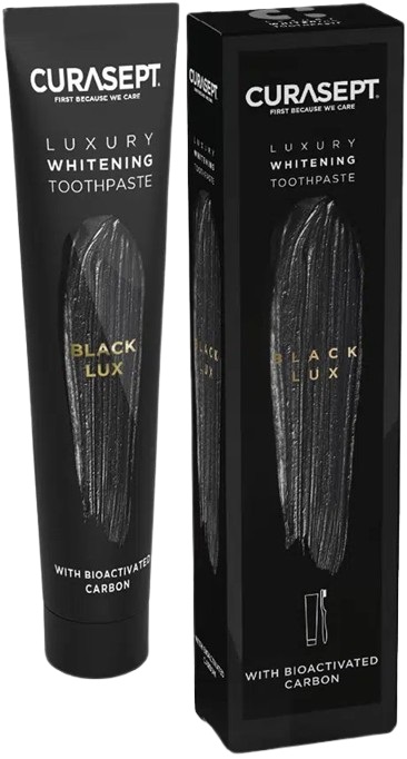 CURASEPT BLACK LUXURY WHITENING DENTIFRICIO 75 ML - famajoy.it