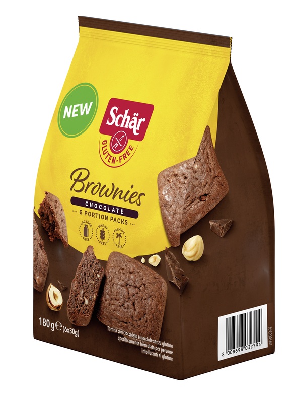 SCHAR BROWNIES CHOCOLATE TORTINA CON CIOCCOLATO E NOCCIOLE 6 MONOPORZIONI DA 30 G - famajoy.it