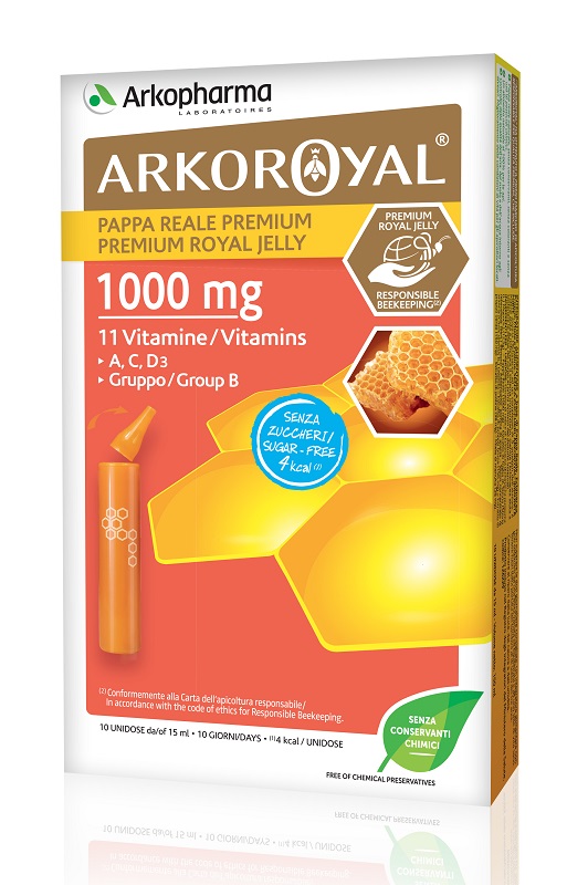 ARKOROYAL PAPPA REALE 1000 MG + VITAMINE SENZA ZUCCHERO 10 FIALE - famajoy.it