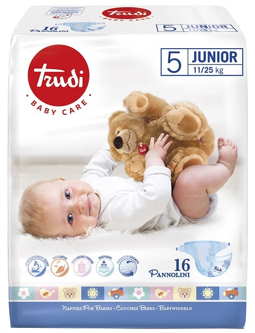 TRUDI BABY CARE PANNOLINO BAMBINI JUNIOR 11/25 KG 16 PEZZI - famajoy.it