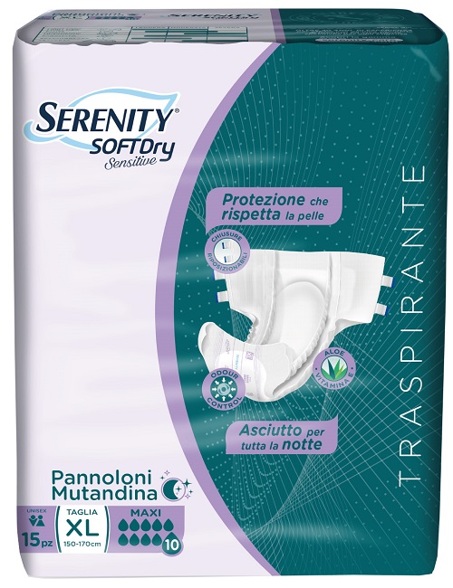 PANNOLONE MUTANDINA SERENITY SD SENSITIVE MAXI XL 15 PEZZI - famajoy.it
