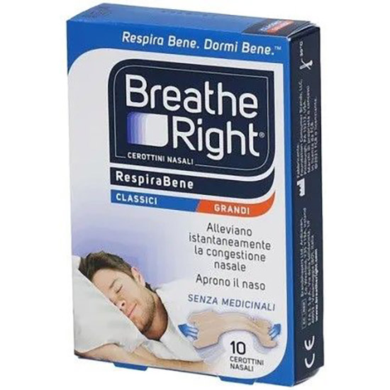 CEROTTI NASALI BREATHE RIGHT CLASSICI GRANDI 10 PEZZI - famajoy.it