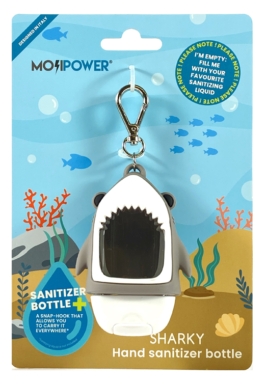 MOJIPOWER HAND SANITIZER BOTTLE SHARKY - famajoy.it