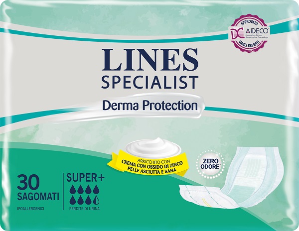 PANNOLONE PER INCONTINENZA LINES SPECIALIST DERMA SAGOMATO SUPER+ 30 PEZZI - famajoy.it
