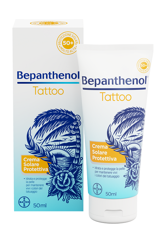 BEPANTHENOL TATTOO CREMA SOLARE PROTETTIVA SPF50+ 50 ML - famajoy.it