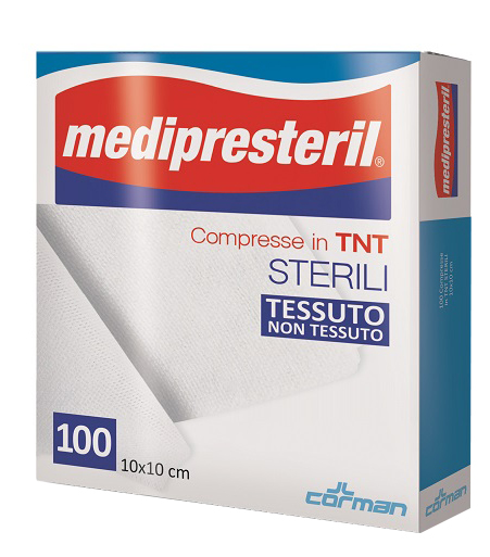 GARZA COMPRESSA MEDIPRESTERIL TNT 10X10CM 100 PEZZI - famajoy.it