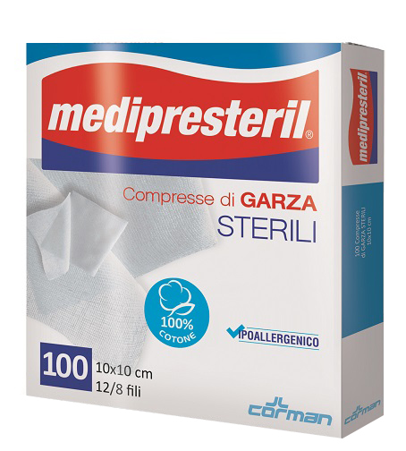 GARZA COMPRESSA MEDIPRESTERIL 12/8 FU 10X10CM 100 PEZZI - famajoy.it