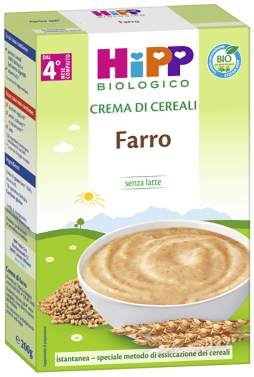 HIPP BIO CREMA CEREALI FARRO 200 G - famajoy.it