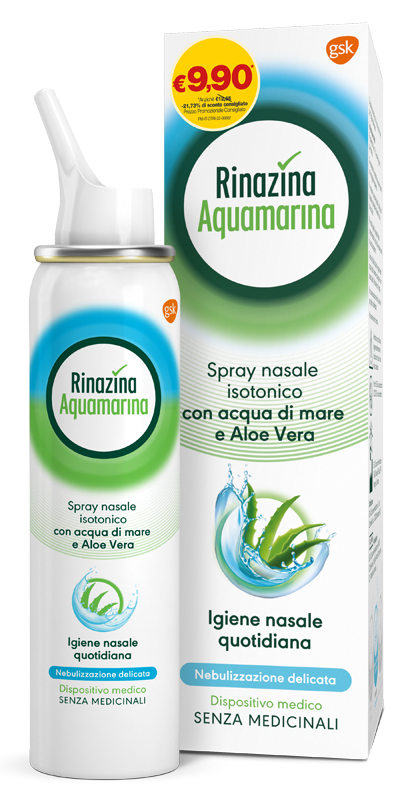 SOLUZIONE ISOTONICA RINAZINA AQUAMARINA ALOE DELICATA PROMO 100 ML - famajoy.it