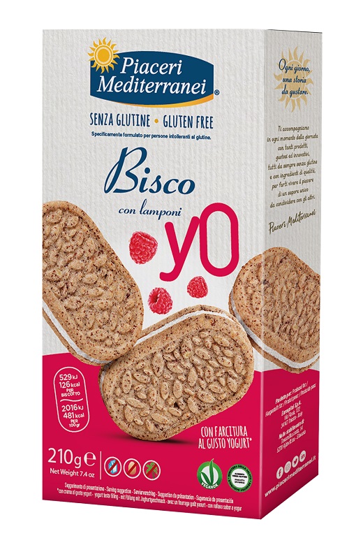 PIACERI MEDITERRANEI BISCO YO LAMPONI 210 G - famajoy.it