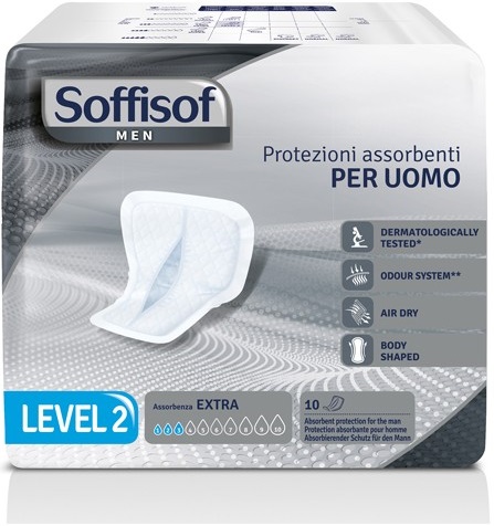 PANNOLONE PER INCONTINENZA SAGOMATO SOFFISOF MEN LEVEL 2 10 PEZZI - famajoy.it