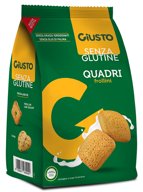 GIUSTO SENZA GLUTINE QUADRI FROLLINI 200 G - famajoy.it