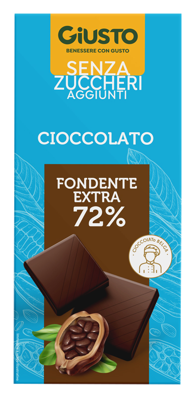 GIUSTO SENZA ZUCCHERO TAVOLETTA EXTRA FONDENTE 85 G - famajoy.it