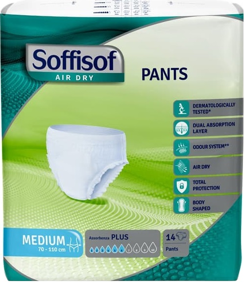 PANNOLONE PER INCONTINENZA SOFFISOF AIR DRY PANTS EXTRA LARGE 8 PEZZI - famajoy.it